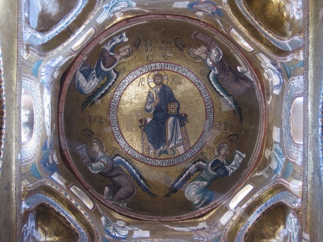 Sicilia turistica insolita e sconosciuta - Chiesa di S. Maria dell'Ammiraglio (Martorana o S. Nicolò dei Greci): mosaici della cupola centrale.
