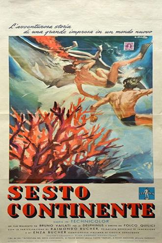 Locandina del film Sesto Continente (1954)(Francesco Alliata Eolie 1946 riprese subacquee)